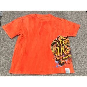 Marithe Francois Girbaud Shirt Mens XXL Vintage Orange Graphic Print S/S T-Shirt